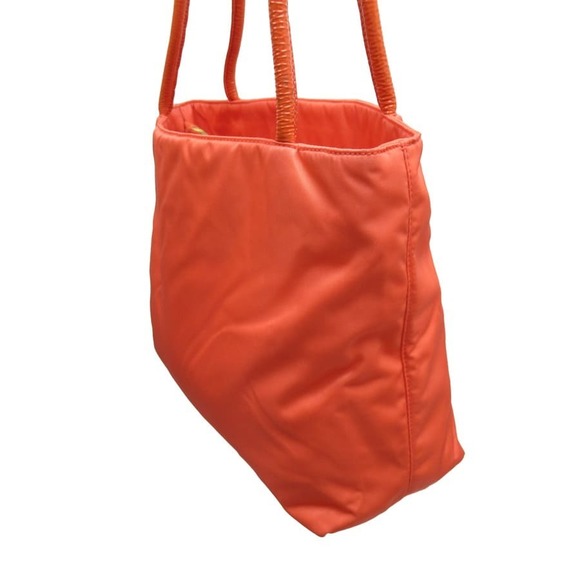 Prada Patent Orange Leather Triangle Handbag Nylon - Picture 1 of 5